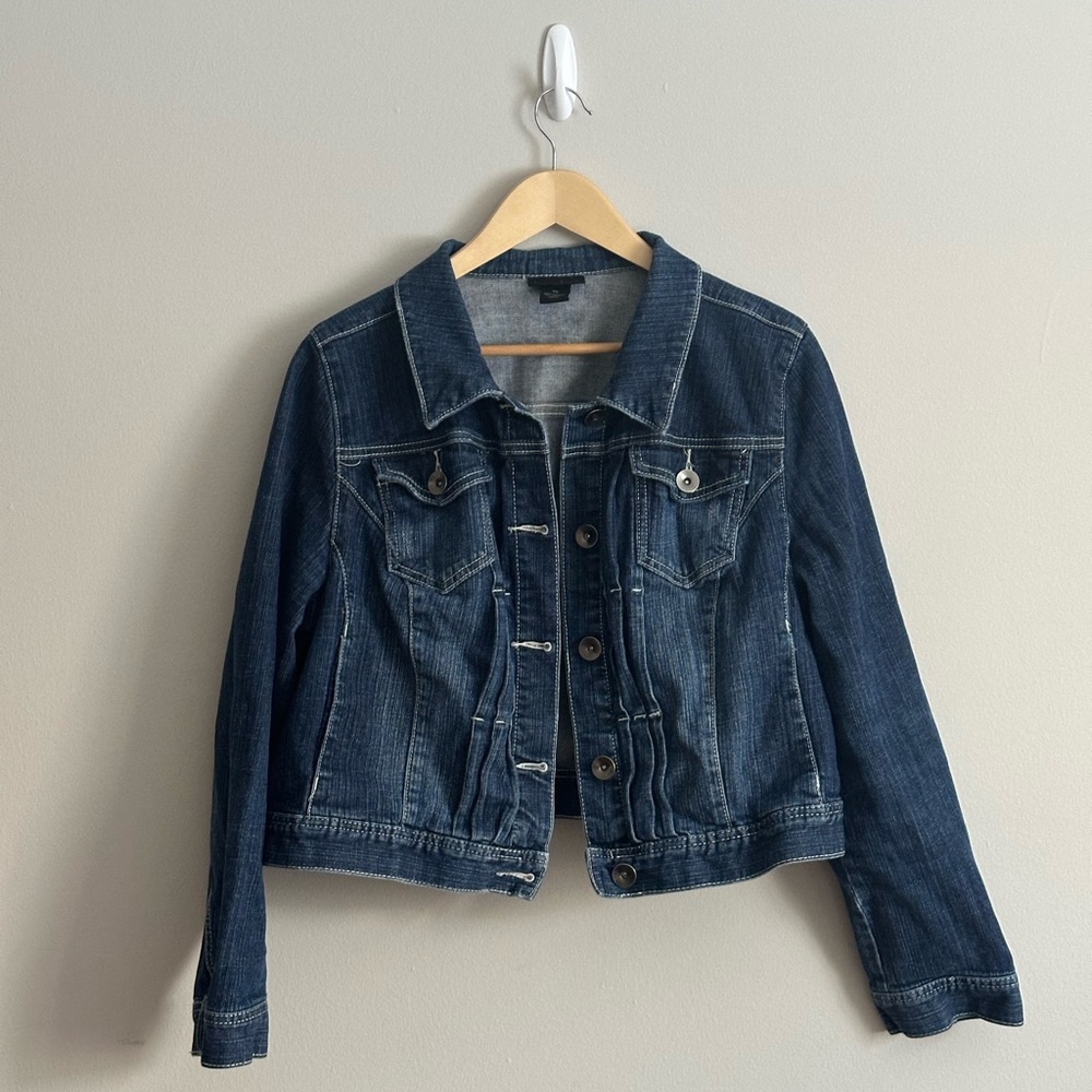 Lane Bryant Dark Blue Jean Jacket plus size 20 
Cropped